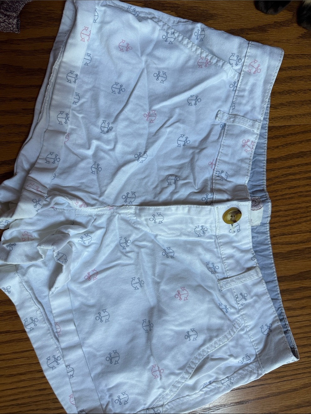 SO White Anchor-Print Jean Shorts